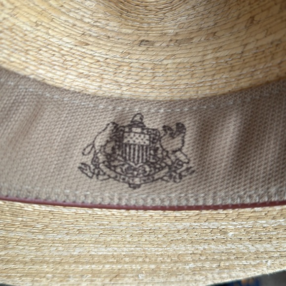 Stetson Cowboy Hat Large Bryce Mexican Palm Straw Natural Strap Ranch Western - Picture 6 of 8